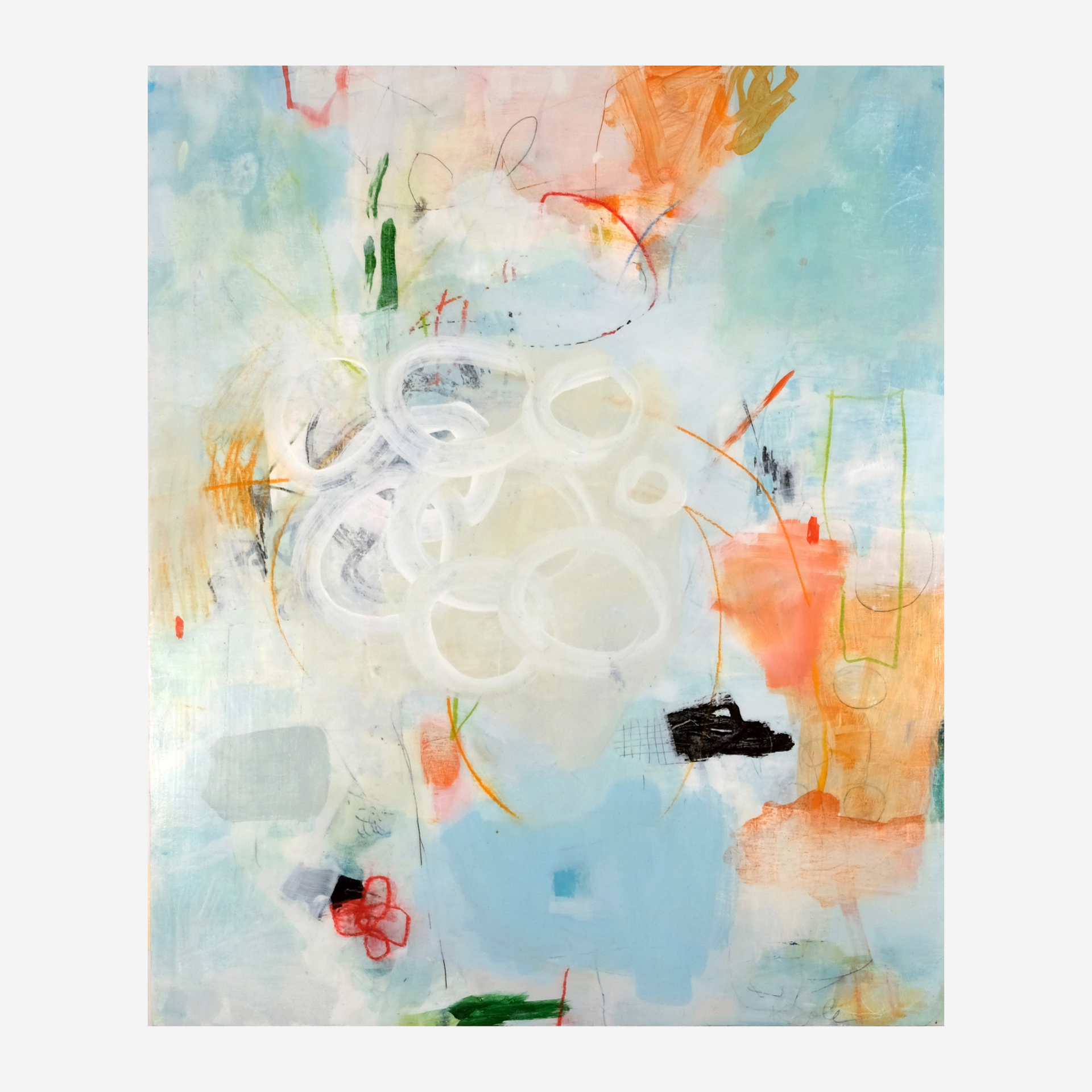 Windmills and Oranges by Karen Johnson – Acrylic Mixed Media